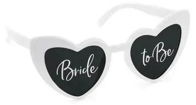Produktbild von Herzenförmige Sonnenbrille mit der Aufschrift "Bride to Be" - PartyDeco