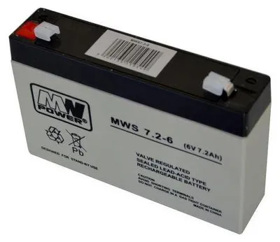 Obrázek produktu pro Baterie olověná  6V / 7,2Ah MWS 7.2-6 AGM gelový akumulátor