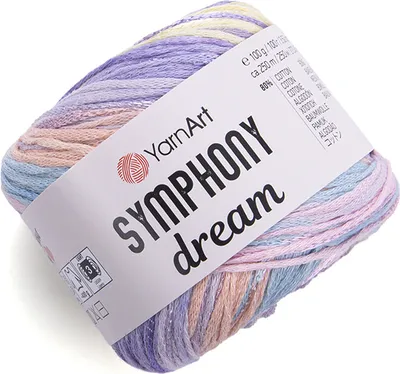 Produktbild von YarnArt Symphony Dream 3117 - Mehrfarbige Wolle, 250m, 100g, Weich und Atmungsaktiv