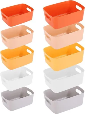 Produktbild von Küchenschubladen, Kunststoff, farbige Schubladeneinteiler, Küche, stapelbar mit Griffen, Schubladen, Organizer, Boxen, Schubladen, Aufbewahrung, 2 Größen, für Küche und Badezimmer.