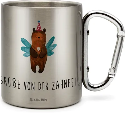 Produktbild von Mr. & Mrs. Panda Thermobecher Bär Zahnfee - Transparent - Geschenk, Teetasse, Teddy, Becher Aus Edelstahl, Isolierbecher, Edelstahltasse, Fee, Erster Zahn, Milchzahn