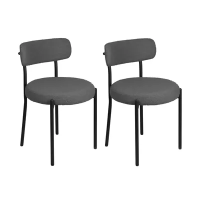 Produktbild von 2er Set Esszimmerstuhl Moderner Polsterstuhl Schminkstuhl Wohnzimmerstuhl Dunkelgrau