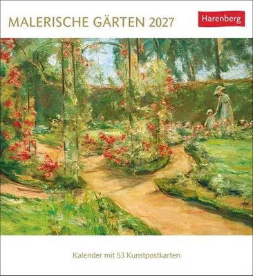 Obrázek produktu pro Malerische Gärten Postkartenkalender 2027 - Kalender mit 53 Kunstpostkarten