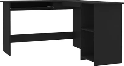 Obrázek produktu pro vidaXL Rohový psací stůl ve tvaru L černý 120x140x75 cm výrobek z odvozeného dřeva