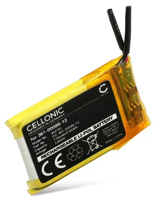 Produktbild von CELLONIC 1x Akku für Smartwatch & Fitnessarmband Kompatibel mit Garmin Venu, Instinct, Fenix 6S Pro, 361-00086-12 - (170mAh, 3.8V)