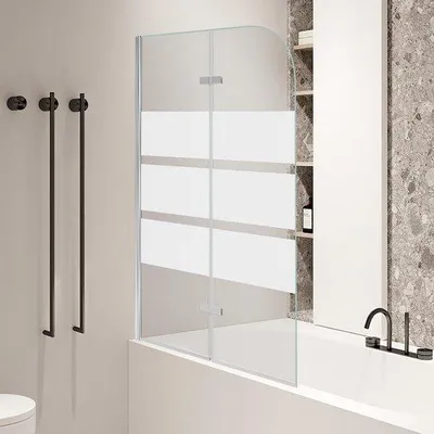 Produktbild von Badwand 2-teilige Faltwand für Badewanne - 100x140 cm