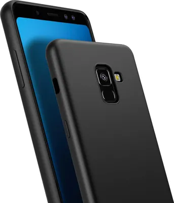 Image de Housse en silicone pour Samsung Galaxy A8 Plus Housse de protection noir mat Backcover Handy Case
