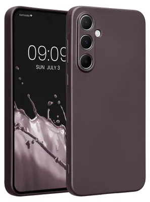 Produktbild von kwmobile Handyhülle für Samsung Galaxy A55 5G Hülle - weiche Silikon Case metallisch schimmernd - Schutzhülle Cover - Metallic Brombeere