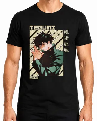 Productafbeelding van Megumi Fushiguro Jujutsu Kaisen, Shikigami, donker, Otaku, heren T-shirt, zwart, maat S