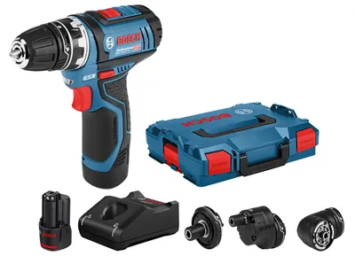 Image de Perceuse-visseuse 12V GSR 12V-15 FC + 2 batteries 2Ah + chargeur rapide + coffret L-Boxx - BOSCH - 06019F6000