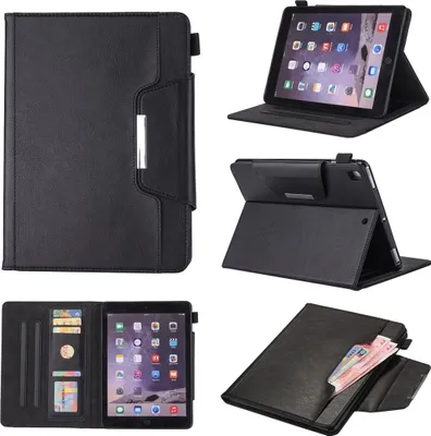 Produktbild von Mobigear Luxury iPad 7 (2019) Hülle Klapphülle + Stifthalter - Schwarz