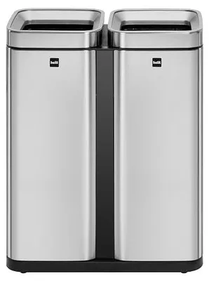 Imagen del producto de H2404700 - Cubo de basura doble, acero inoxidable, 60 litros