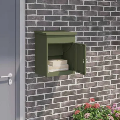 Produktbild von Stabli Möbel Paketdrop-Box mit Speicher Olivgrün 47,5 x 38 x 59 cm Stahl - Briefkästen CC517693
