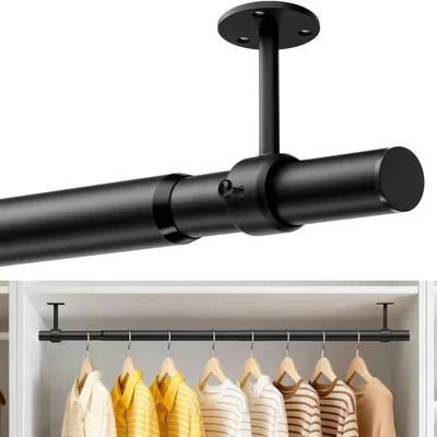 Ausziehbare Kleiderstange 43–71 cm, schwarz, für Kleiderschrank