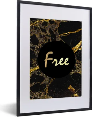 Produktbild von MuchoWow® Gerahmtes Poster Zitate -  - Gold - Marmor 30x40 cm - Poster mit Schwarzem Bilderrahmen Wandposter Rahmen Foto Bilder - Wandposter Schlafzimmer