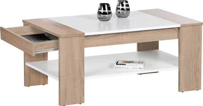 Produktbild von Couchtisch Wohnzimmertisch Sofatisch Beistelltisch Kaffeetisch Tisch "Ariela I" Sonoma/Eiche weiß