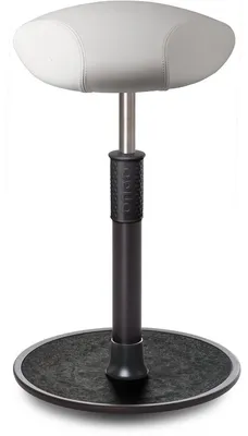 Produktbild von Sitz- Stehhocker Free Tall Triangel Boxmark Leder Weiß schwarz /schwarz.