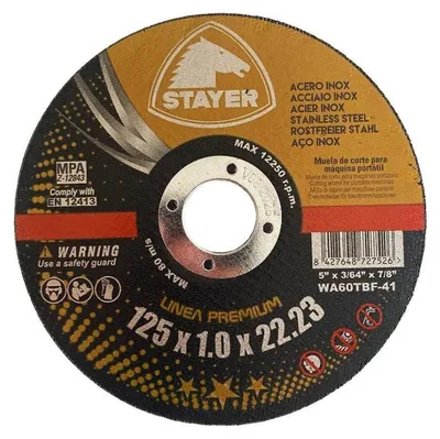 Productafbeelding van Doorslijpschijf Stayer voor metaal PREMIUM T41- O 125 x 1 x 22-23 mm