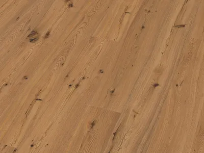 Produktbild von BASICfloor | 2,873 m² | Eiche natur 10 mm rustikales Eichenparkett, Landhausdiele Parkettboden, astige Optik, lackiert, langlebig, naturbelassen