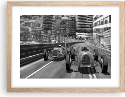 Produktbild von Gerahmtes Poster - Rahmen in heller Eiche - Formel 1 Retro - 40x30 cm - Wand Bild - Wanddeko - Wandbilder - Kunstposter - Wandposter - Bilderrahmen - Bilder - Kunstdruck - P2NAA40x30-4843