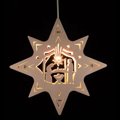 Productafbeelding van Vensterdecoratie "Geburt van Christus" (31x31x5 cm) van Weigla Holzkunst