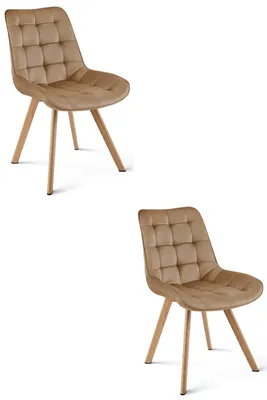 Imagen del producto de Silla Soria - Terciopelo marrón / Patas de roble (2 unidades)
