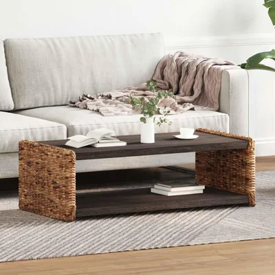 Obrázek produktu pro Maison Exclusive – Přírodní konferenční stolek, rozměry 110 x 55 x 35 cm, masivní mahagonové dřevo
