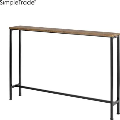Image de Table console métallique - Table - 120x80x20 cm - Métal - Bois