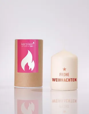 Produktbild von Flämmchen, dunkelrot "FROHE WEIHNACHTEN"