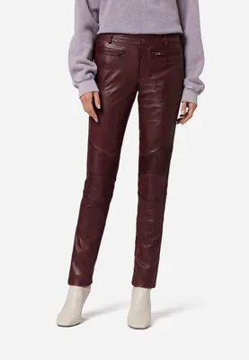 Produktbild von Ricano Damen Lederhose Lederjeans DONNA aus butterweichem Ziegen-Nappa Leder – brombeere / M