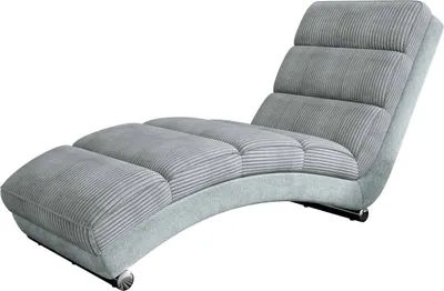 A modern chaise lounge chair on a white background.