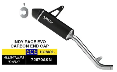Produktbild von ARROW Slip-On Auspuff genehmigt Indy Race schwarze Alu-Carbon-Kappe für Zontes ZT703-F
