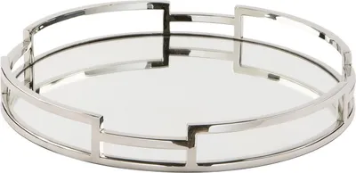 Produktbild von Fink HOMMAGE, Tablett, Edelstahl , glatt, silber, L. 40 cm, B. 40 cm, H. 5 cm, D. 40 cm 155095