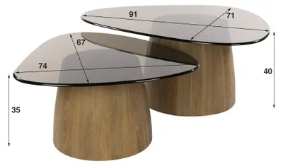 Produktbild von Tinto Couchtisch Set dreieckig