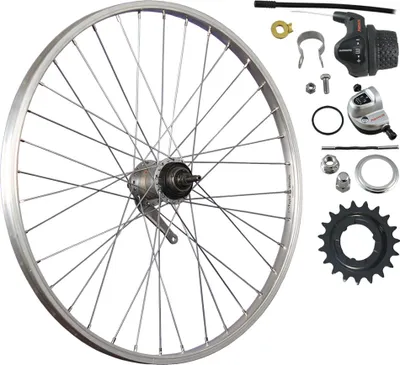Produktbild von 26-Zoll-Hinterrad für 3-Gang-Fahrrad mit Rücktrittbremse, silber
