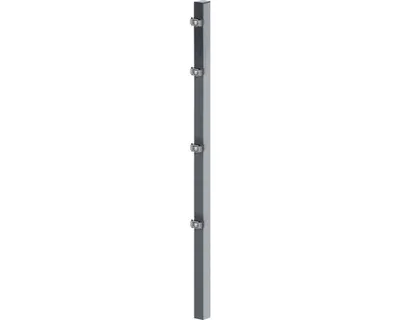 Zdjęcie produktu dla Alberts 677381 Słupek ogrodzeniowy z uchwytem zaciskowym, antracytowy, długość 2400 mm, 60 x 40 mm
