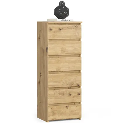 Image de Akord Commode Haute Chêne Artisan 40X35X109