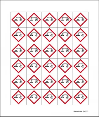 Produktbild von Dreifke® Aufkleber I Minisymbol GHS 05 Hautätzend, Polyesterfolie, selbstkleb...