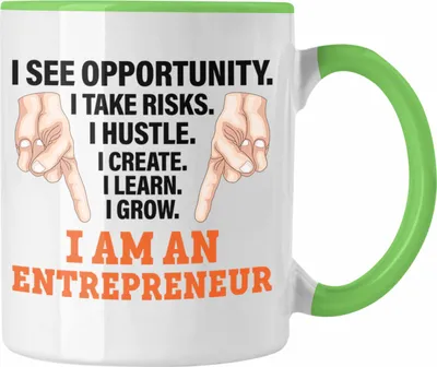 Produktbild von Trendation - Entrepreneur Tasse Entrepreneurship Geschenk Spruch Motivation Idee Selbstständig (Grün)