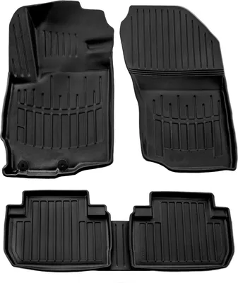 Produktbild von SCOUTT | 3D TPE Gummifußmatten Gummimatten Passend Für Peugeot 4007 2007-2013 5tlg, Schwarz, Anti-Rutsch, Geruchsneutral, Abwaschbar, Allwetter, Hohes Rand, mit Befestigungen