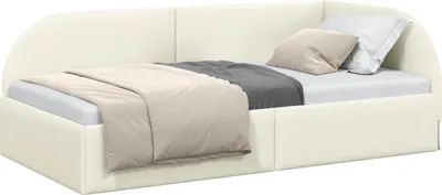Image de vidaXL Sommier d'angle avec tête de lit Crème 100 cm x 200 cm Velours