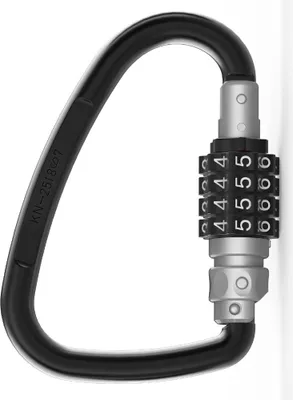 Produktbild von INF Multifunktionales Karabiner-Zahlenschloss - Für Fahrräder, Helme & mehr Grau