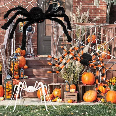 Productafbeelding van Famanu Halloween-decoratie, 3 stuks spinnen - Enge decoratie voor binnen en buiten