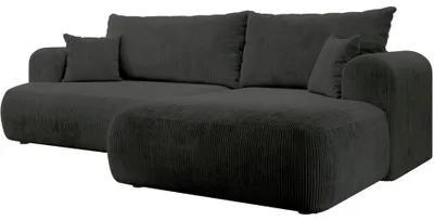 Produktbild von Selsey Ovo Cord – Ecksofa Schlaffunktion, Bettkasten, Cordstoff, rechts, Dunkelgrau