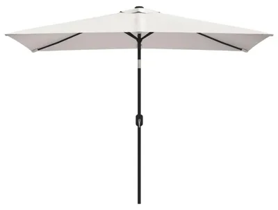 Immagine prodotto di Ombrellone rettangolare, resistente ai raggi UV, idrorepellente, con manovella, inclinabile, dimensioni 200x300 cm, colore sabbia, ideale per terrazza, giardino o balcone