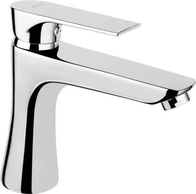 A studio shot of a chrome faucet.