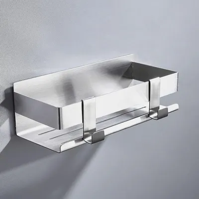 Produktbild von Duschablage Ohne Bohren Edelstahl Gebürstet Duschkorb Badregal Organizer Selbstklebend Duschregal