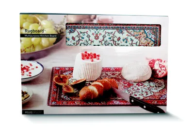 Immagine prodotto di PELEG DESIGN - Tagliere Rugboard | tagliere da colazione in vetro | tagliere design orientale