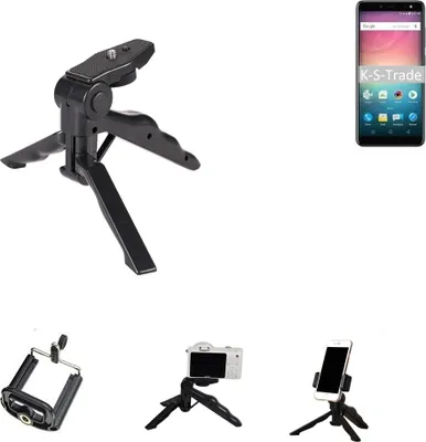 Produktbild von K-S-Trade Stativ Tisch-Ständer Dreibein Handy-Stativ Ständer kompatibel mit Allview V3 Viper Mini-Stativ Smartphone Tripod Handy-Stativ aus Plastik