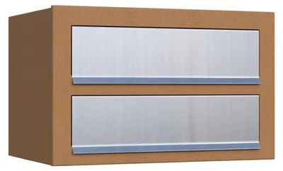 Produktbild von Wandbriefkasten Cube for Two in Rost mit Edelstahlklappe